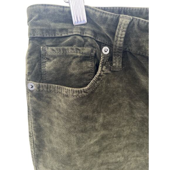 Lucky Brand Brooke Legging Green Velvet Corduroy Pants Women’s Size 12/31 - Picture 2 of 5